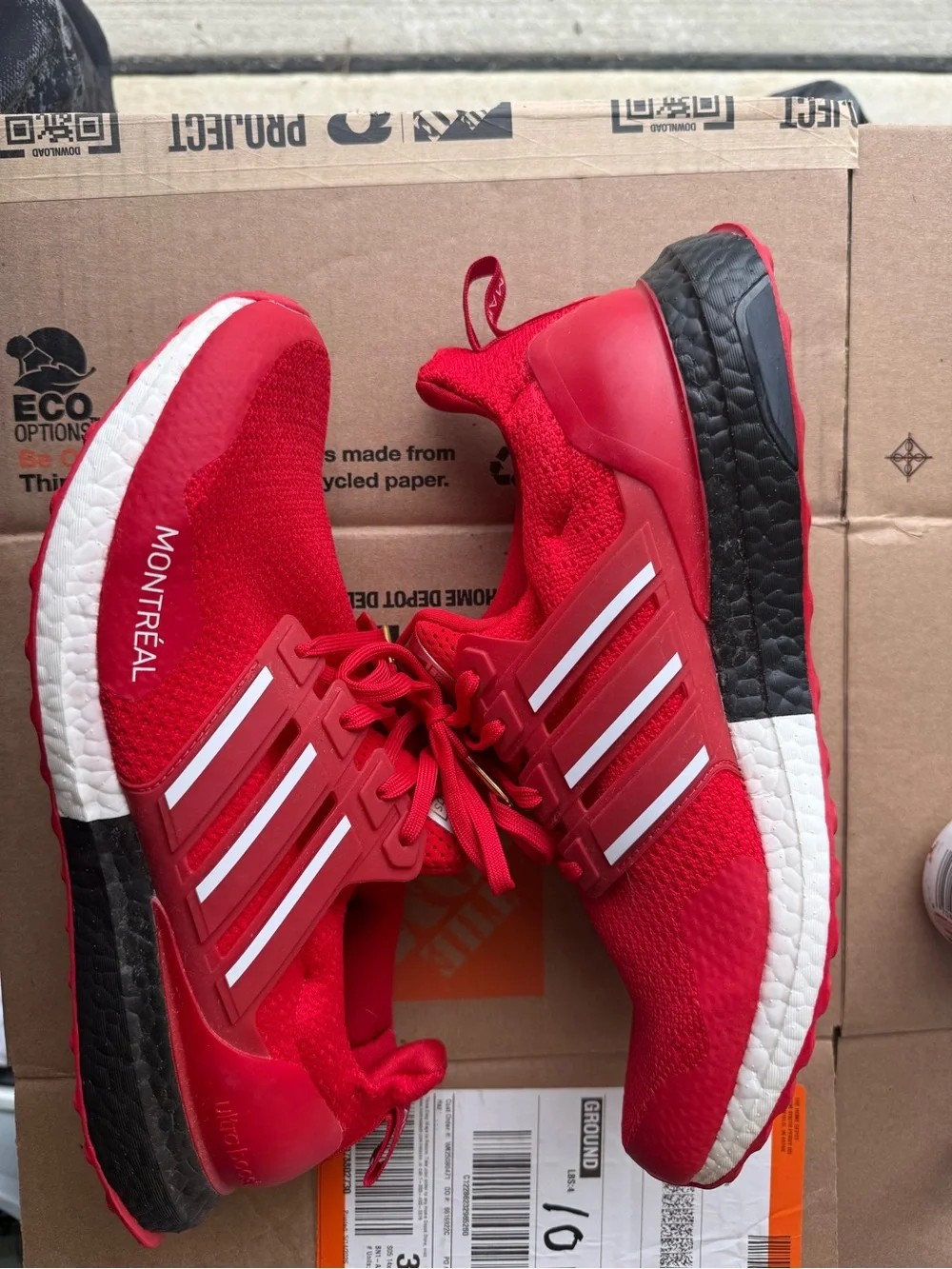 adidas Men’s Montréal Athletic Shoes - Red & White - 11.5